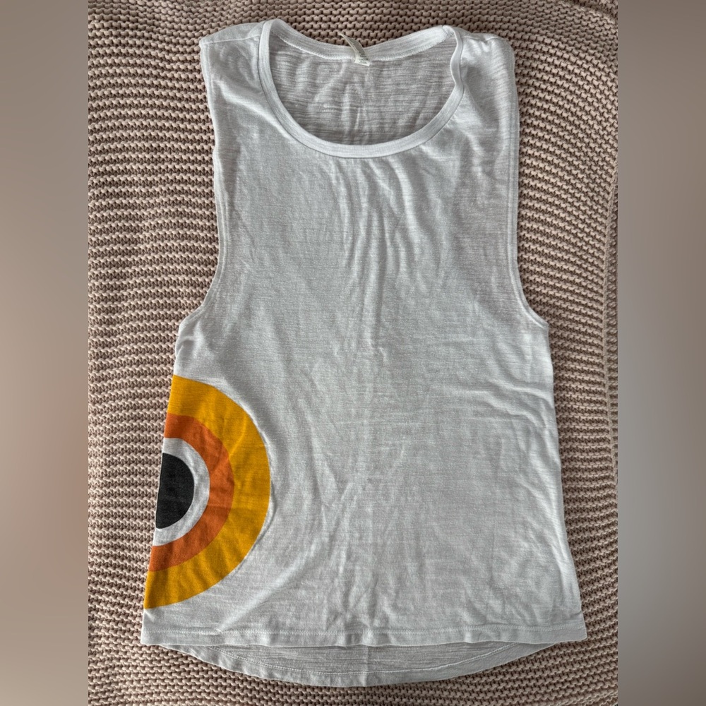 CorePower Yoga Tank, White with CPY Logo, Size Small